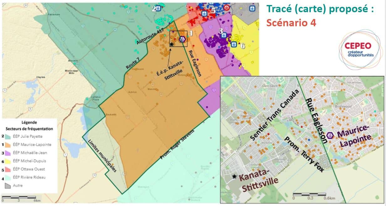 Carte du secteur de fréquentation