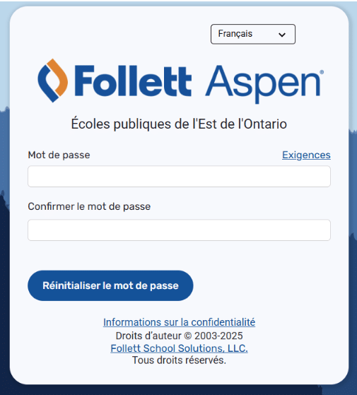 Capture écran du Portail Famille