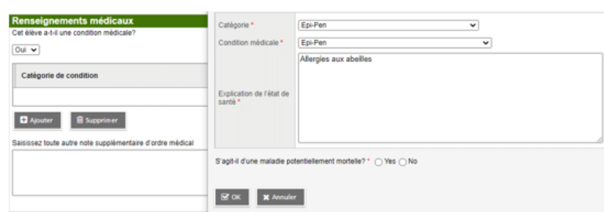 Capture écran du Portail Famille