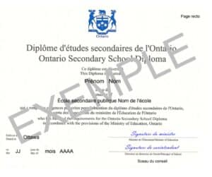 Exemple d'un document officiel d'éducation